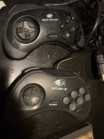 Sega Saturn Black Console MK-80000 w/ Controllers, 2 Game No AV, Power cable