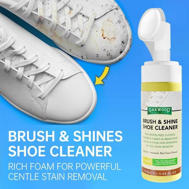 OAKWOOD Shoe Cleaner: All-in-1 Brush, Stain Remover for Leather & Car
