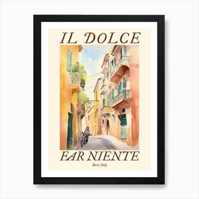 Il Dolce Far Niente Bari, Italy Wat Framed Wall Art Poster Canvas Print Picture