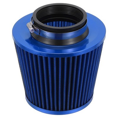 Clamp-On Dry Air Filter 3'' (76mm) Cold Air Intake Cleaner Cone Replacement Blue