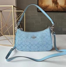 NWT Coach CH139 Teri Shoulder Bag Signature Chambray New Outlet Free Shipping