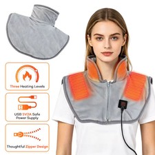 USB Heated Back Wrap Electric Heating Shoulder Neck Pad with 3 Heat Levels Soft