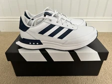 adidas S2G SL Leather 24 Spikeless Golf Shoes Mens 11 White Navy IF6606