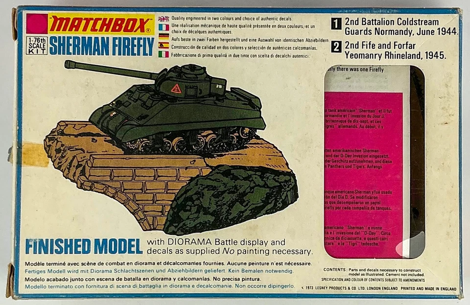 Matchbox PK-71 Sherman Firefly Tank 1/76 Scale Plastic Model Kit - Image 2 of 4