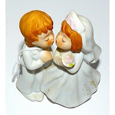 Vintage Lefton Ceramic Bride Groom Wedding Cake Topper Figurine Collectible 4"