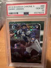 2019 Bowman Chrome Danny Jansen #88 Catcher's Gear (RC) PSA 10 Blue Jays /31