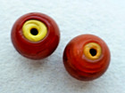 ANTIQUE  RARE 2 PCS  ROUND C0RNALINE D'ALEPPO STONE  TRADE BEADS YELLOW HEART — photo 2
