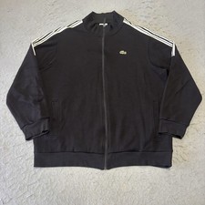 Lacoste Sport Track Jacket Men’s 7 XL Black Striped Full Zip Pique Cotton Golf
