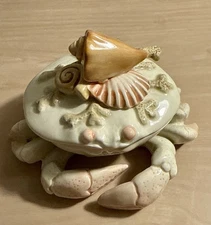 Fitz & Floyd Seascape Crab Butter Server Bowl Dish w/ Lid & Spoon Essentials