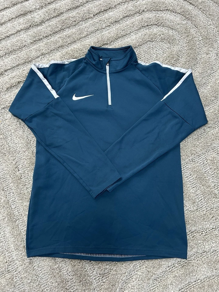 Nike Dri-FIT haut sport demi-zip 1/4 respirant polyester bleu homme S - Photo 1/4