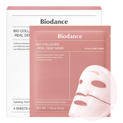 Bio-Collagen Real Deep Mask, Hydrating Overnight Hydrogel Face Mask, Pore Minimi