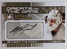 2009-10 ITG Between The Pipes Greats of The Game Autograph Mike Liut Whalers
