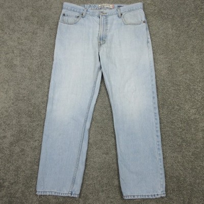 Levis Jeans Mens 36x30 Blue 505 Regular Straight Light Wash Denim Pants Zip Fly