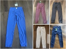 Women's Ankle Leggings Solid Colors Elastic Waist Blue Pink Black Beige Navy