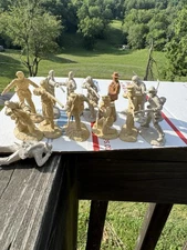 Conte Toy Soldiers Lot of 13 Alamo French Indian War w/ Rare Poses Dead Figure