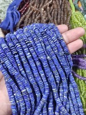 4-6 mm Heishi Beads Strand 100 Piece Lab-Created Blue Lapis Lazuli Gemstone 8"