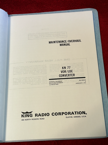 KING KN 77 VOR/LOC CONVERTIDOR MANUAL DE MANTENIMIENTO Y REVISIÓN Nº 006-5060-00 - Imagen 6 de 8