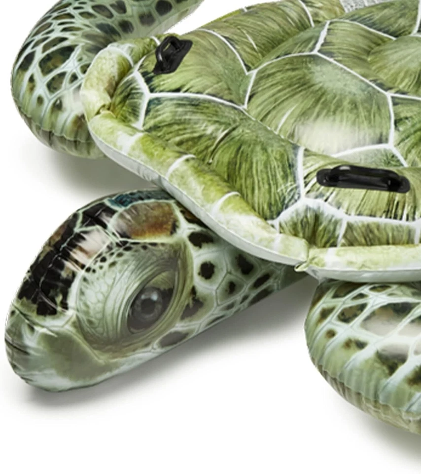 Flotador de piscina inflable realista para tortugas marinas: juguete de piscina de animales para niños - resistente Foto 2 de 4
