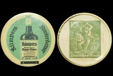 BRIEFMARKENKAPSELGELD: 100 Pfennig. K&Uuml;MPERS AMSTERDAMER - RHEINE an der EMS.