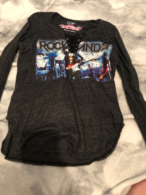 Girls So Nikki "Rockbands" Long Sleeve Shirt Size M (10/12)