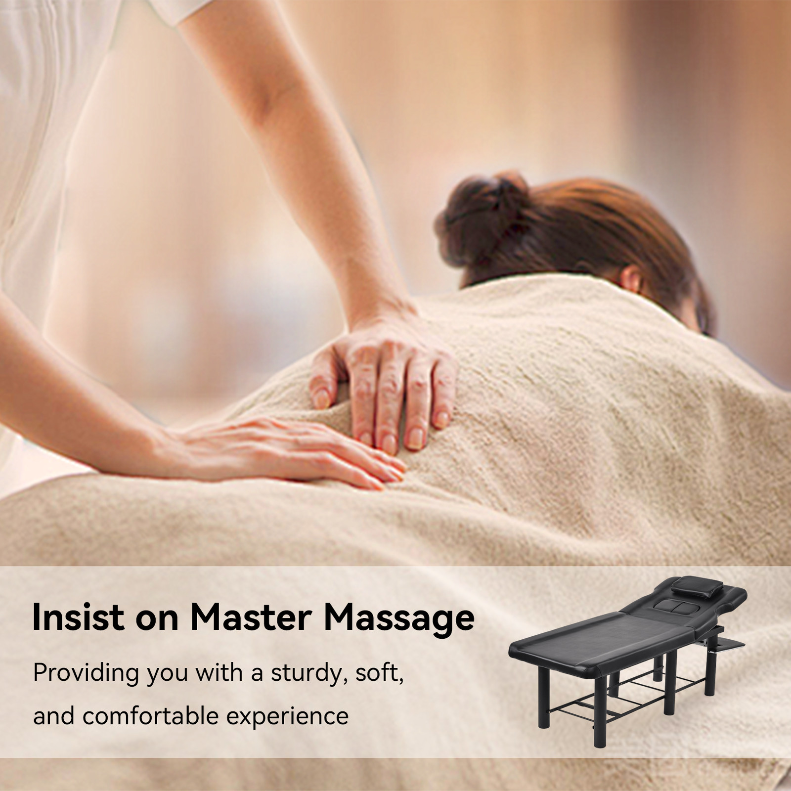 185cm Professional Stationary Massage Table W/pillow For Treatment Spa Table NEW