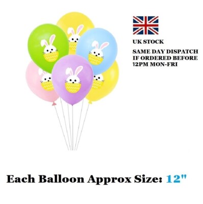5-15 Stück Osterhase Hase Ei 12 Zoll Multi Latex Ballons Party Zubehör Deko UK