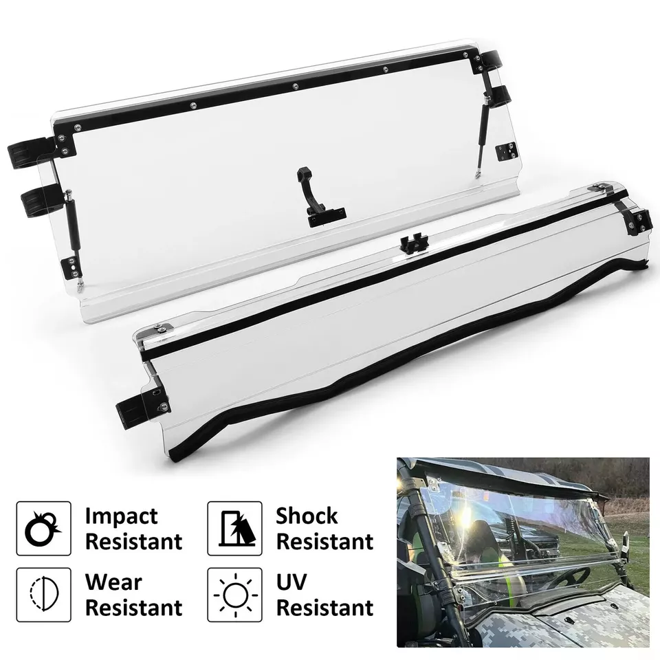 Parabrisas plegable abatible resistente a arañazos para Kawasaki Teryx 4 800/4 S, 2016-23 Foto 4 de 4