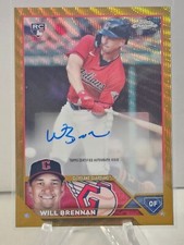 2023 TOPPS CHROME UPDATE AC-WBR WILL BRENNAN GOLD WAVE REFRACTOR AUTO #31/50