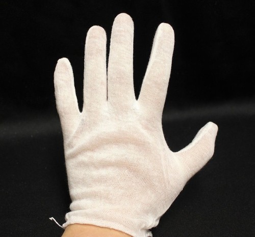 12 pair white cotton inspection glove light duty coin jewelry
