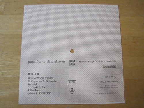 Elvis 45rpm flexi-disc and envelope, Guitar Man. Tonpress # R-0610-II, Swans - Picture 4 of 5