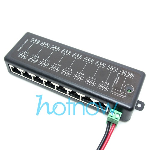 8 Ports Gigabit Passive PoE injector midspan Ethernet Adapter 24V5A 120Watt PSU - 第 4/6 張圖片