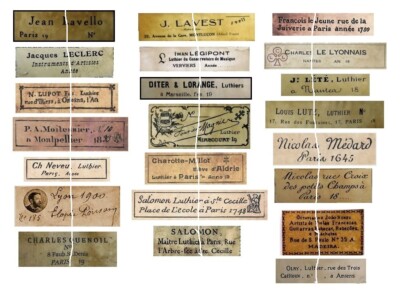 V115 Old Vintage Antique Violin Fiddle Maker Set of 22 Labels NICE!