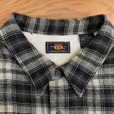 Route 66 Long Sleeve Shirt Mens 2XL Black Gray Plaid Flannel Outdoor Thermal