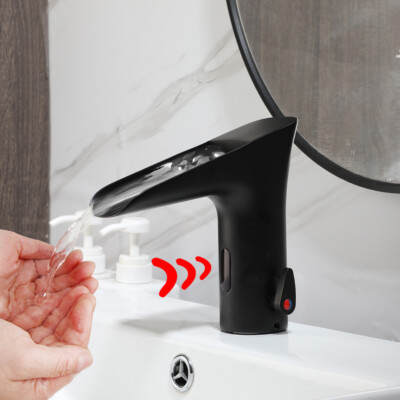 Bathroom Faucets Black Waterfall Mixer Tap, Bathroom Sink Mixer Tap Single Hole Waterfall Basin Faucet Mixer Tap For Bathroom Sink 86847913 - View #2