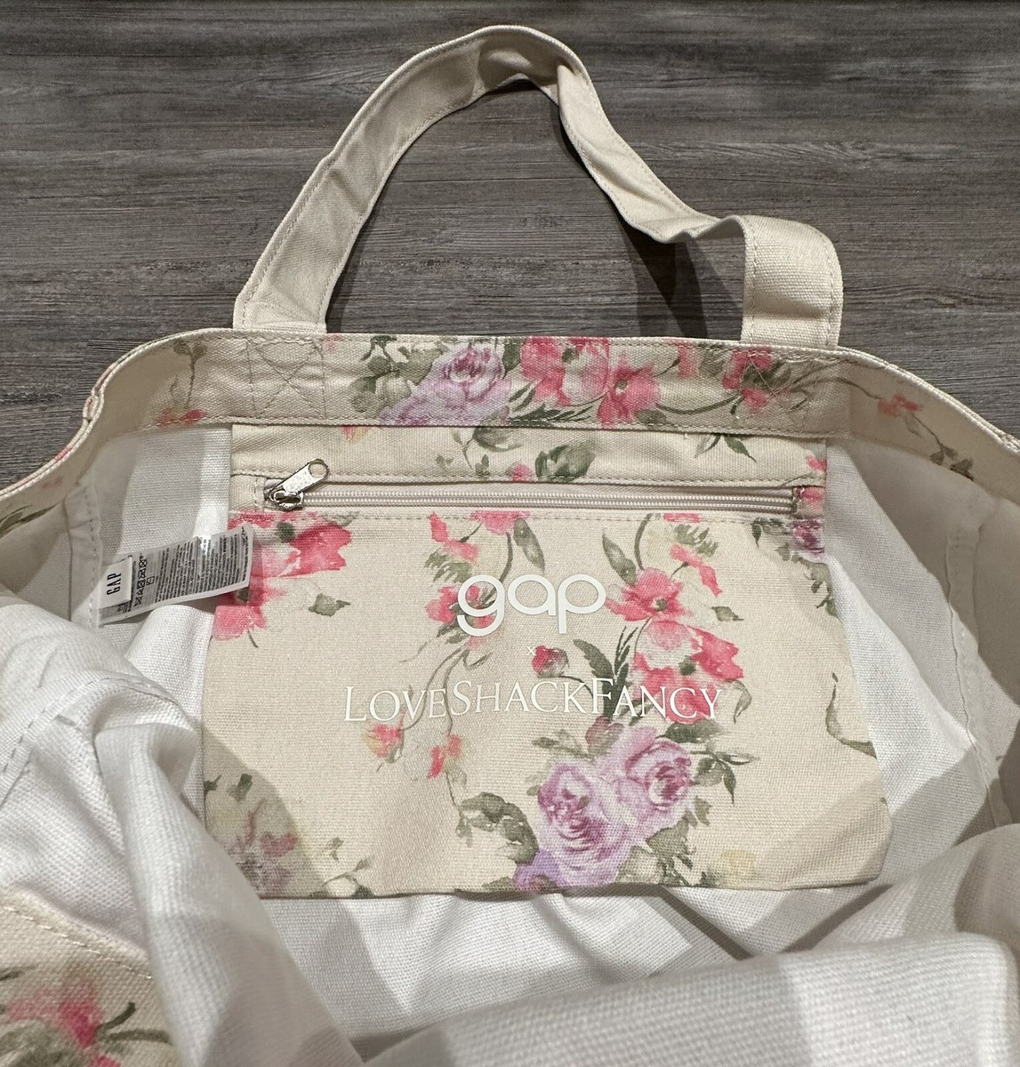 Fleur tote beige×pink elu. The Pink Floral Yellow Tote Bag, Flower Coquette Tote Bag