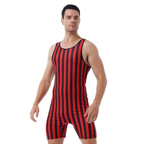 Men Athletic Muscle Sports One-Piece gymnastic Swimwear Wetsuit Bathing Suit - Picture 20 of 39