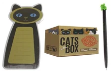 Green Notepad Cats In The Box Memo Tabs Tail Gel Pen Kitten Bookmarks Reminders
