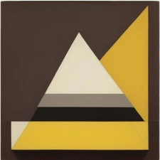 Medium Abstract Painting 2x2 ft. Post-Modernism Geometric Demrin Cubism II NEW