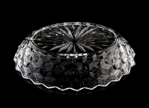Fostoria American Clear Oval Vegetable Bowl 9.5" Vintage Cube Motif Glass - Picture 3 of 3