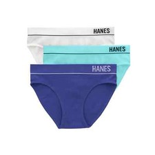 Hanes Originals Women's Bikini Underwear, Soft  Stretchy Ribbed Blend, 3 Pack