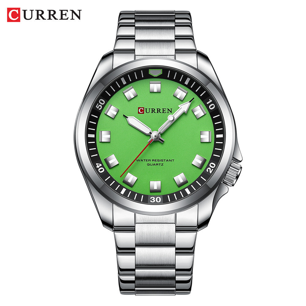 CURREN Men Quartz Watch Stainless Steel Luminous Wristwatch