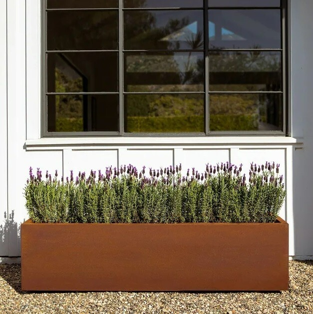 60 Weathered Rust Planter Box Steel Garden Metal Distressed