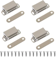 Stainless Steel Mini Magnetic Cabinet & Door Latch/Catch Closures (Pack of 4)