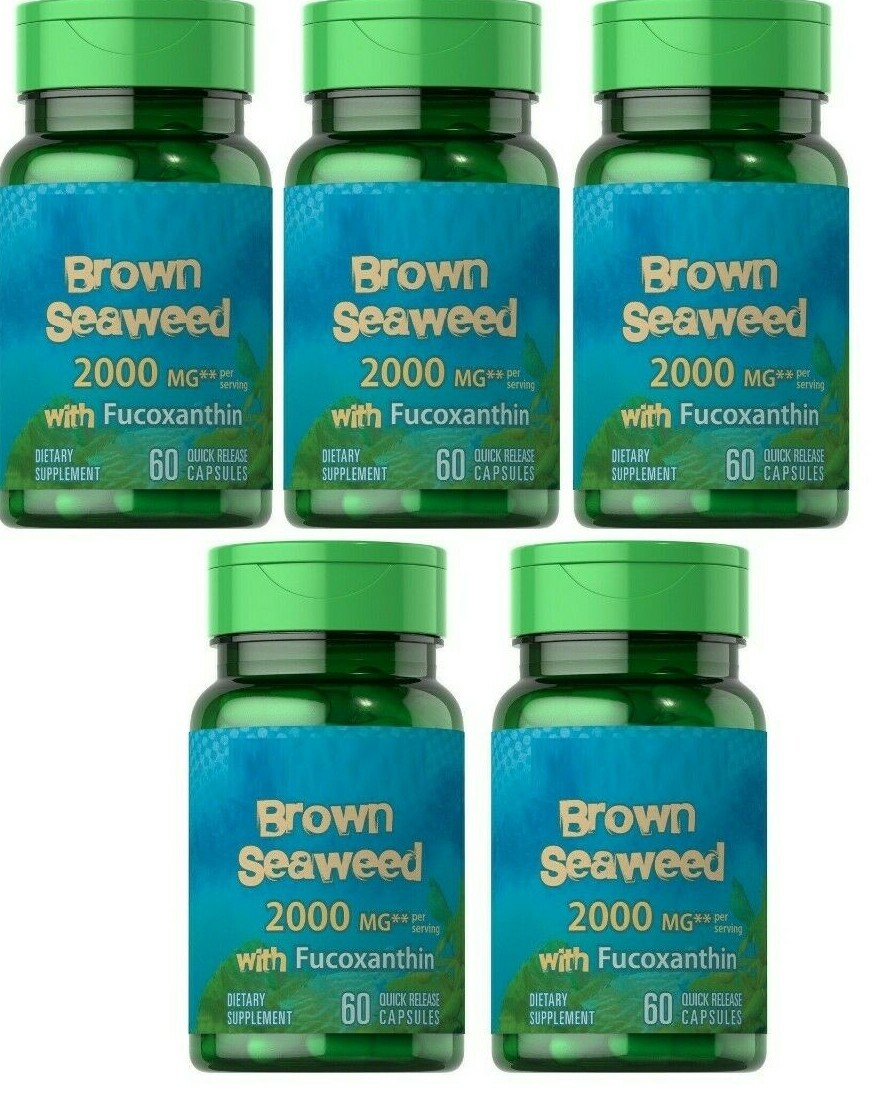 Бурые водоросли 2000 мг с фуксокантином плюс экстракт зеленого чая 5X60 капсул