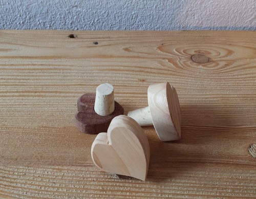 Bottiglie A Forma Di Cuore TAPPO 2 TAPPI IN LEGNO forma di CUORE sughero turacciolo bottiglie e
