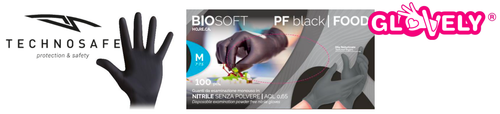 Guanti Monouso In Nitrile NERI Biosoft Pf Black Food 100 Pz Bar Ristoranti Hotel - Imagen 3 de 4