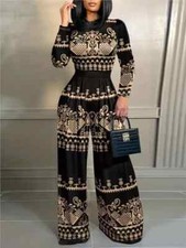Elegant Women Stand Neck Slim Long Sleeve Bodysuits Fall/winter Fashion Print