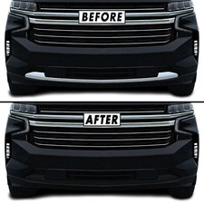 Chrome Delete Blackout Overlay For 2021-24 Chevy Tahoe Front Bumper Lip Trim Chrome Delete Blackout Overlay For 2021-24 Chevy Tahoe Front Bumper Lip Trim