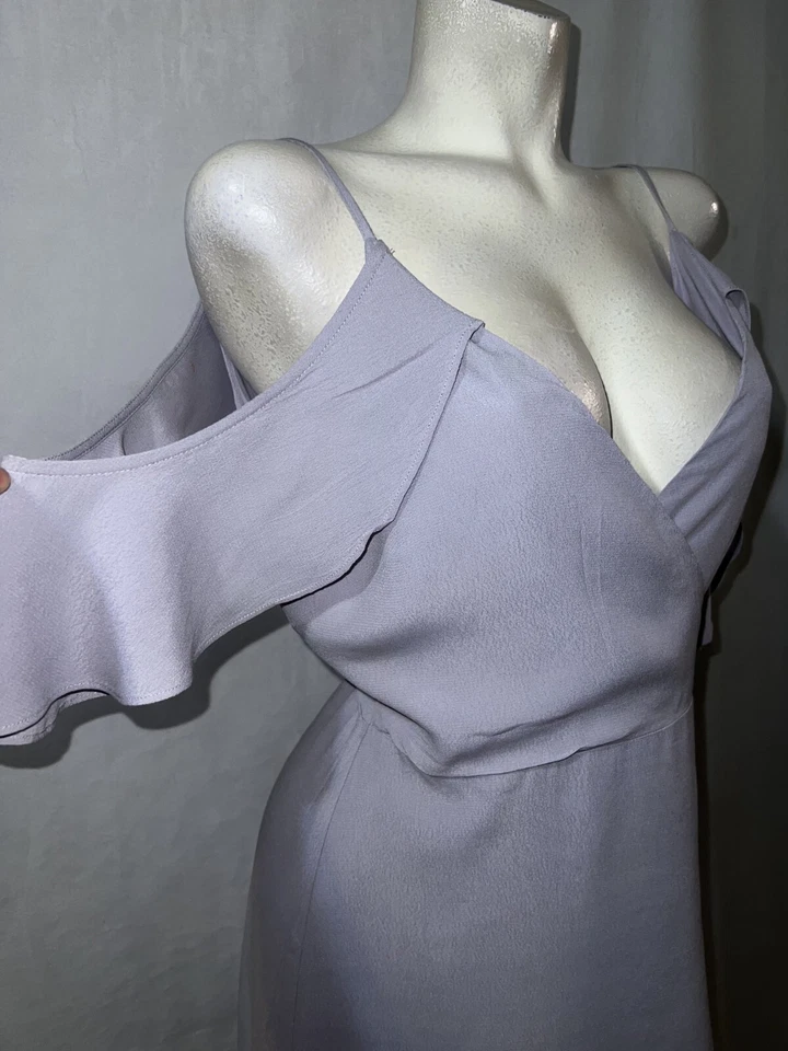 Novo Vestido de Noiva GIANNI BINI Tamanho L L Lilás Piper Ombro Frio Envoltório Data Noite - Imagem 3 de 4