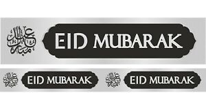 Black & Silver Eid Party Decorations Flags Set 2021 AG Eid Mubarak Bunting 